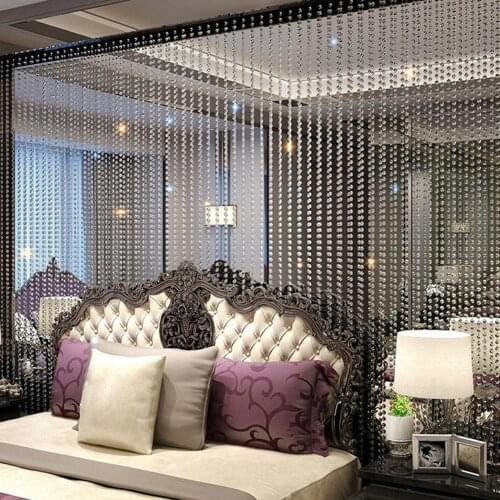 Romantic 5Pcs Luxury Crystal Acrylic Beads String Curtain Bedroom Door Window Panel Divider Door Wedding Hanging Decoration