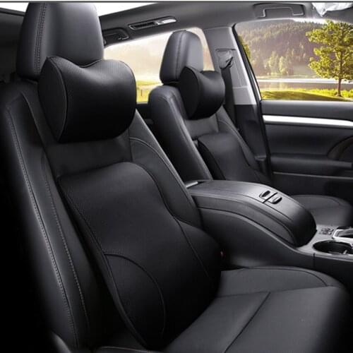 Car Neck Pillow Lumbar Waist Support Headrest Pillows Back Cushion Seat Supports Memory Foam Seat Covers Auto Accessories