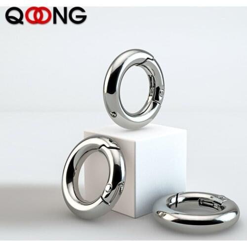 QOONG 5 PCS 18mm Ultra Small Spring Split Key Ring Multifunctional Key Chain Accessories High Quality Mini Keychain Q32