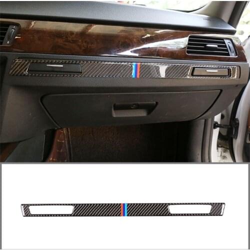 For BMW 3 Series E90 E92 2005-2012 Soft Carbon Fiber Car Dashboard Cup Holder Decoration Strips Trim Stickers