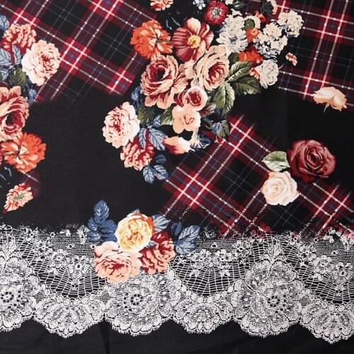 FOLWER vintage fabric WITH lace Retro style fabric Calico Printed cotton fabric for DIY Bag 1 order=50cm*140cm