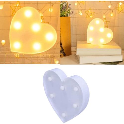 LED Heart Shaped Light 6LED Chip Small Night Light for Wedding Birthday Party Living Room Holidays