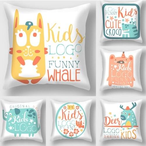 GY0167 Cute Animals Children Cushion Case (No Filling) 1PC Polyester Home Decor Bedroom Decorative Sofa Car Throw Pillows