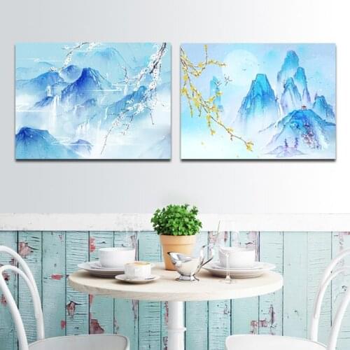 Painting by numbers art Chinese style has been scenic, winter, ancient costume, swordsman, love, blues, ice, beautiful scenery