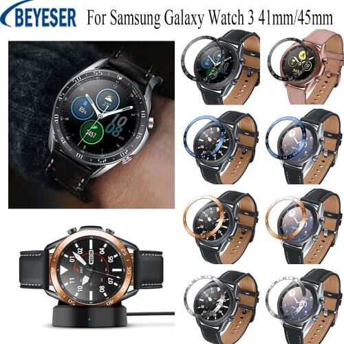 Ring Bezel Styling Frame For Samsung Galaxy Watch 3 41mm 45mm protection Cover Adhesive Anti Scratch Ring Smart Watch Accessory