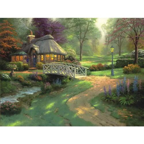 Friendship Cottage Thomas Kinkade HD Canvas Print Living Room Bedroom Wall Picture Art Painting Home Decoration