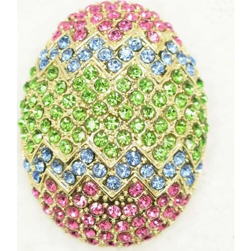 Fashion brooch Rhinestone Easter Egg Pin brooches C513 E2