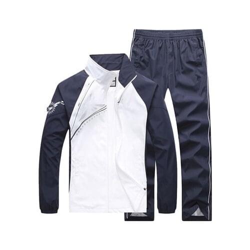 Mens Sportswear Set Tracksuits hoodies&Sweatshirts sporting suit Men Jacket+Pants clothing size M~5XL