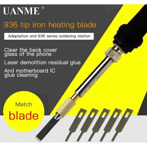 936 Soldering iron Heating Blade For Mobile phone Back Cover Glass Glue Remove Tool Mainboard Glue Fingerprint IC repair Tool