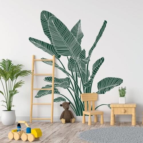Bird Of Paradise Tropical Plant Wall Decal, Modern Home Decor Vinyl Wall Sticker Room Decoration Wallpaper E224