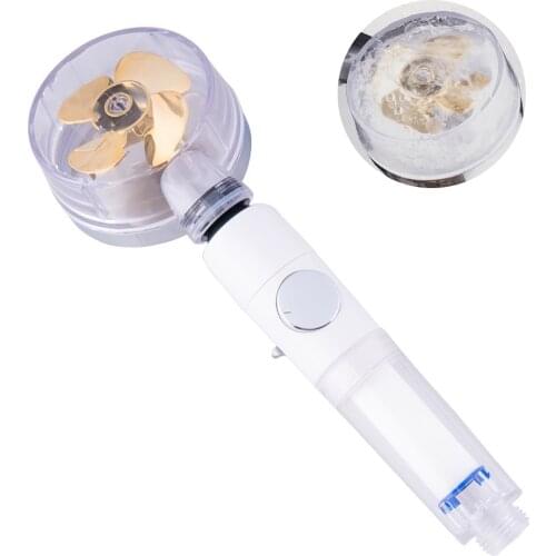 High Pressure Shower Head With Turbo Fan Pressurized Handheld Water Saving Rainfall Shower Head Bathroom Accessories