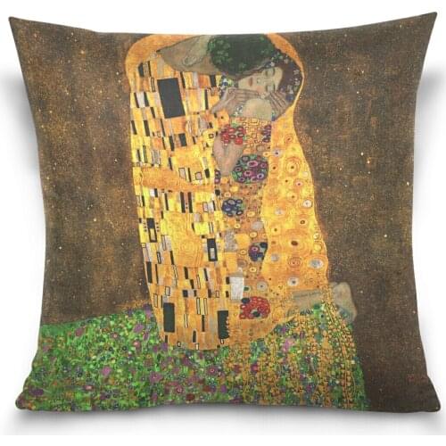 New Arrival Gold Pattern Print Pillowcase Gustav Klimt Painting Cushion Cover Soft Comfortable Throw Pillow Cover Home Decor