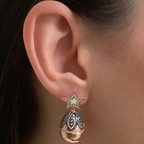 New Trend 925 Sterling Birthday Gift Silver Fashion Dangle Drop Ladies Earrings For Women Fine Jewelry Party Star Accessories