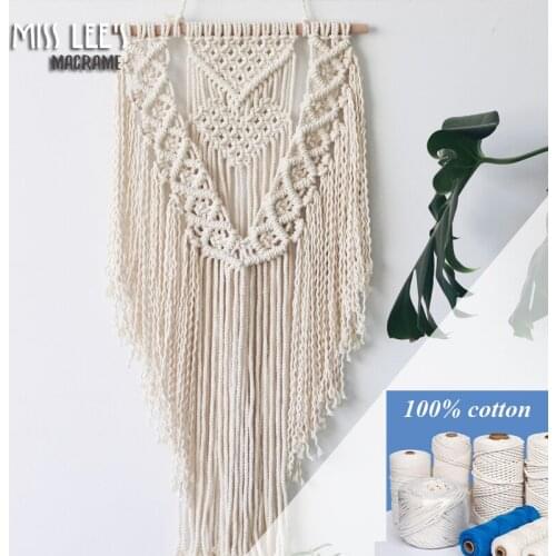 Wholesale 6MM High Quality 100% Cotton Rope Handmade Cord Wall hanging Plant Hanger Macrame Cords