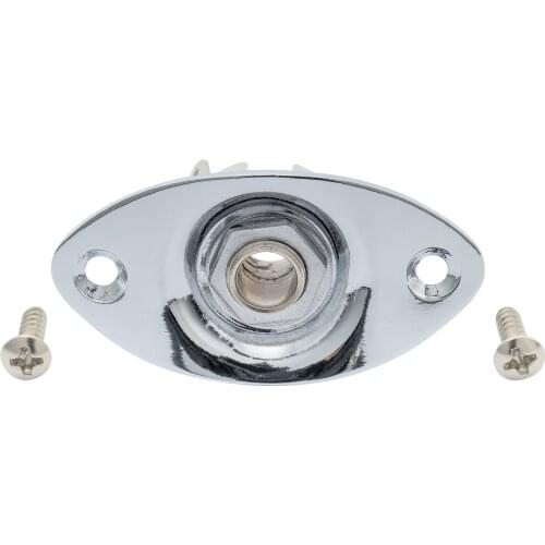 Musiclily Oval Guitar Input Jack Socket, Chrome