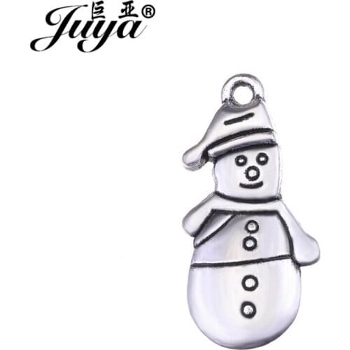 JUYA China Metal Ancient Christmas Snowman Charms Pendants Suppliers 25x12mm 25pcs/lot DIY Gifts Bracelet Crafts AO0611