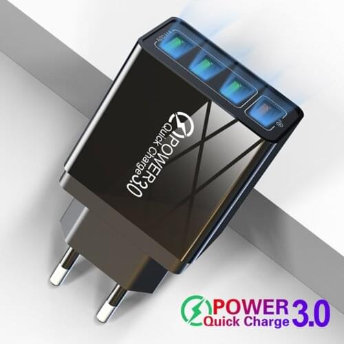 48W USB Charger Quick Charge 3.0 Port Wall Fast Charger for iPhone X 11 Samsung Xiaomi Huawei Mobile Phone Charger EU US Adapter