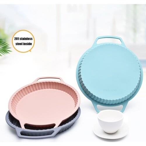 10 Inch Silicone Mold Cake Round Shape Mould Baking Pan DIY Mousse Desserts Mold Kitchen Steamed Pastry Cake Bakeware Tray Tools