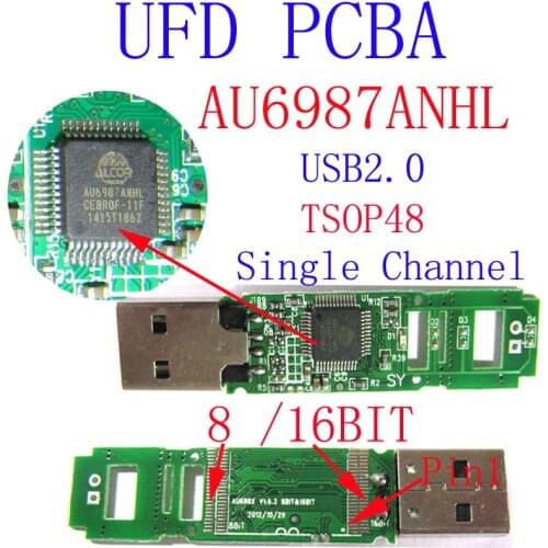 UFD AU6987ANHL PCBA ,8/16bit TSOP48, USB Flash Drive circuit board, pen drive PCBA, apply to data recovery and support old flash