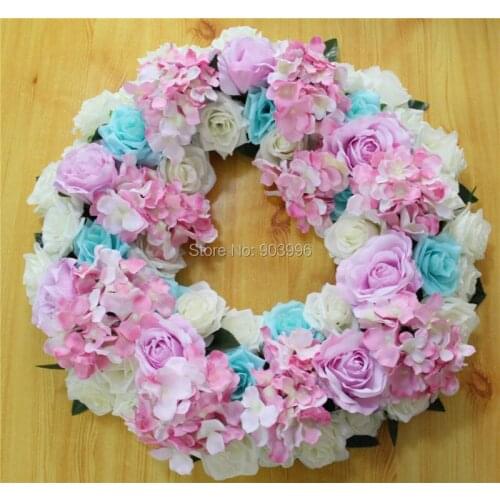 SPR 40CM free shipping!Bride Wedding Rose Flower Wreath Party Floral garlands flower crown road lead flower