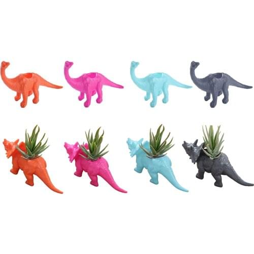 US STOCK Dinosaur Shaped Planter Container Gardening Pots Succulent Plant Vase Flower Pot for Home Office Desktop Decoration