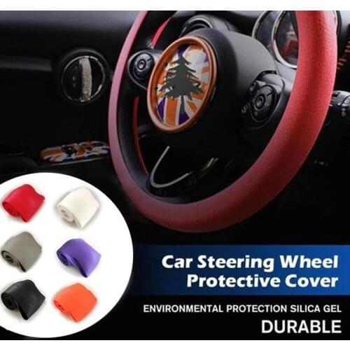 Car Steering Wheel Protective Cover Multi-color fashionable Wheel Steering Silicone Cover B8U8