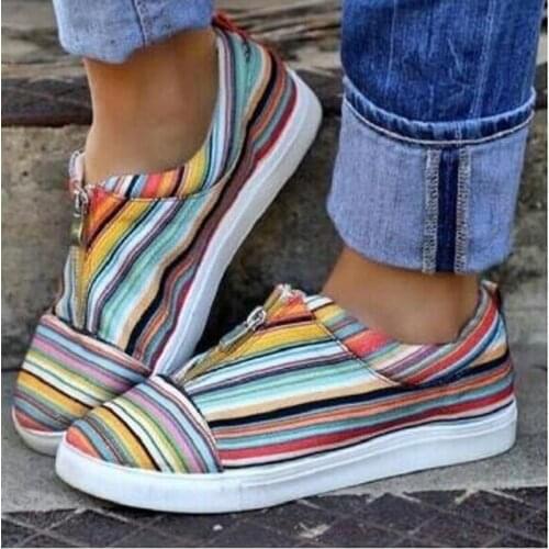 Women Flats Casual Shoes Woman Vintage Canvas Fabric Shoe Slip on Plus Size Loafers Chaussures Femme Zapatos Mujer Sapato