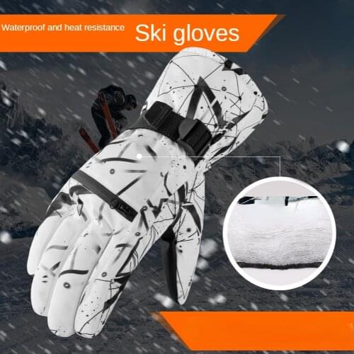 Skiing Gloves Winter Couples Graffiti Fashion Outdoor Skiwater Proof Keep Warm Motorcycle Cycling Snow Skateboard Gloves