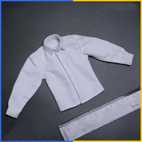 1/6th Pure White Dark Twill Tooling Formal Business Casual Shirt Model for 12"