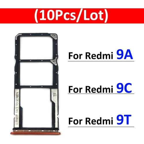 10Pcs/Lot, SIM Card Slot SD Card Tray Holder Adapter For Xiaomi Redmi 9A 9C 9T Replacement Parts