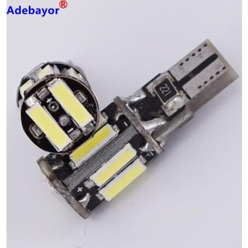 100 x Car LED T10 Canbus 10 SMD 7014 LED 7020 led 194 168 501 10SMD the Wedge Reading Lamps Indicator Lights White Adebayor