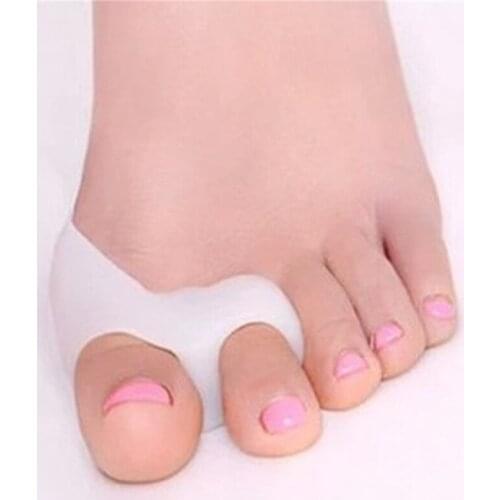 2Pcs Silicone Gel Thumb Corrector Bunion Little Toe Protector Separator Hallux Valgus Finger Straightener Foot Care Relief Pads