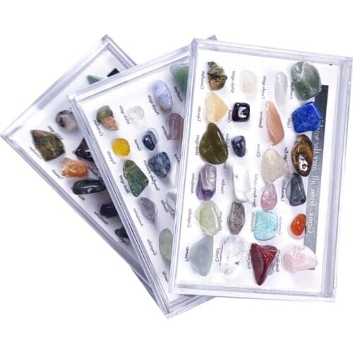 24pcs Healing Crystals Chakra Stones Colorful Gems Ore Specimens Polished Stone Geological Teaching Supplies