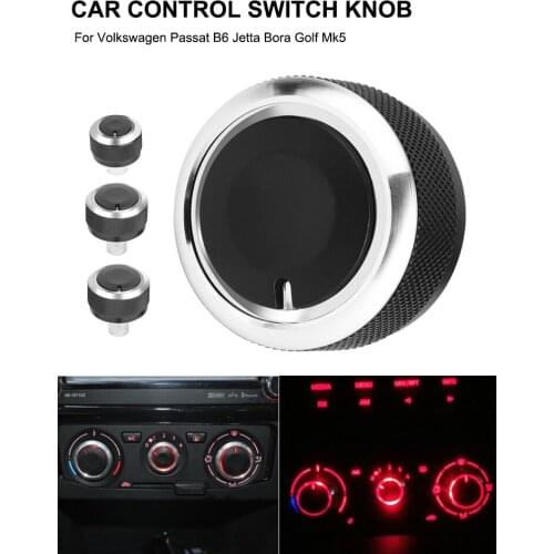 3 Pcs/Lot Air Conditioning Heat Control Knob Switch Button Aluminum Alloy Car Parts For Volkswagen /VW Golf MK5 MK6 Caddy Passat