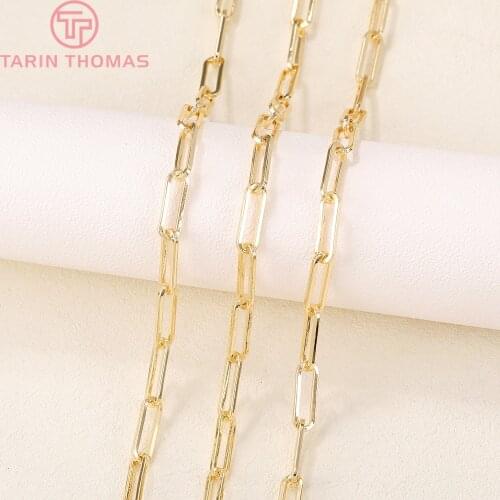 1 Meter Chain Link 10x5MM Thickness 1MM 24K Gold Color Brass Chains High Quality Diy Jewelry Findings Accessories