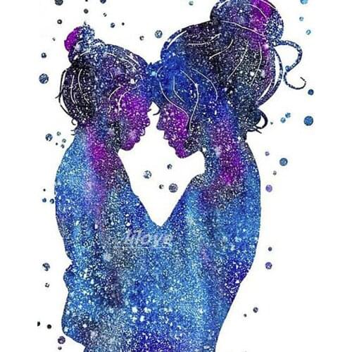 5D DIY Diamond Painting Mother Child for room Pictures Full Square Round Diamond Embroidery Crystal Mosaic Decoration Gift DF95