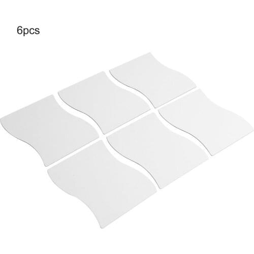 6 pcs Waves Shape Self-adhesive Tile 3D Mirror Stickers Decal Room Decorations Modern Mirror Tiles Decorative Mirrors