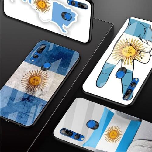 Argentina flag Tempered Glass Phone Case For Huawei honor 8X 9 10i 20i 20Lite 20Pro 30 Pro Cover Shell