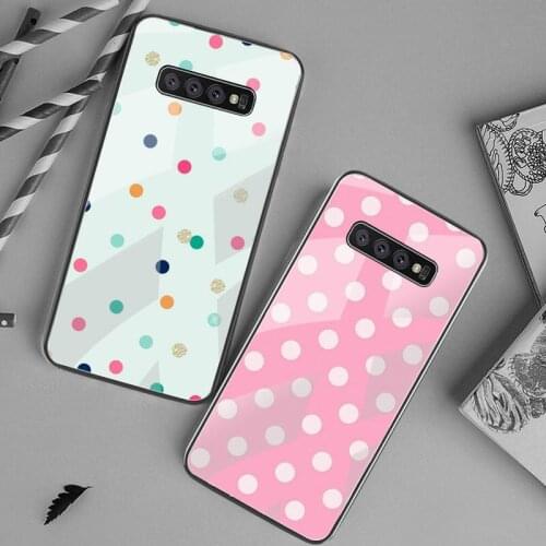 Polka Dots art Phone Case Tempered Glass For Samsung S20 Plus S7 S8 S9 S10 Plus Note 8 9 10 Plus
