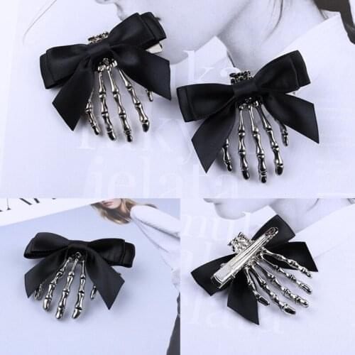 CPDD Gothic Duckbill Hair Clip Skeleton Claws Hair Barrette Halloween Trendy Ponytail Decor Non-Slip Cosplay Hair Side Clips