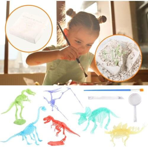 Childrens Toy Hand Excavated Luminous Dinosaur Toys and Archaeological Skeletons Puzzle Luminous Fun Dinosaur Skeleton Toys