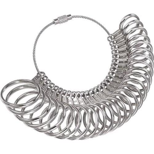 EU/JP/KR/UK Useful Standard Jewelry Measuring Tool Rings Size Metal Finger Ring Sizer Measure Gauge F3MF