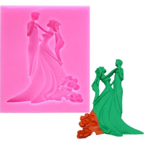 Fondant Bride Groom Dance Silicone Molds Cake Decorating Tool Sugarcraft Chocolate Wedding Design Gumpaste Mold Resin molds