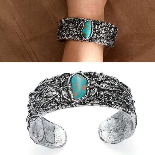 Delicate Women Bracelet Boho Jewlery Tibetan Open Cuff Wide Bangle Retro