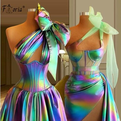 Sexy One Shoulder Cocktail Dresses 2021 Multi Color Short Prom Party Gowns Colorful Asymmetry Homecoming Dress Robes De Cocktail