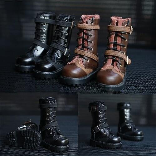 BJD doll shoes are suitable for 1/3 1/4 MSD DD Uncle doll size mens and womens mid-boot black and brown with doll accessories