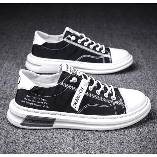Shoes for Men Casual canvas Sneakers Black Designer Shoes Zapatos Elevadores Lofer Shoes Man Fashion all-match White flat shoes