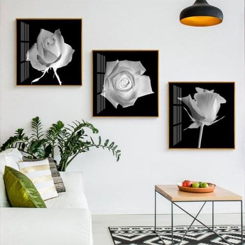 Wall Art Canvas Painting Abstract White Flowers Painting On Canvas Home Decor Wall Pictures For Living Room Wall Painting