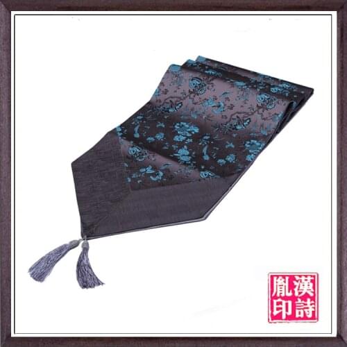 New Chinese-style neo-classical Chinese poetry Yin simple luxury silk table cloth tablecloths bed end flag flag Promotions