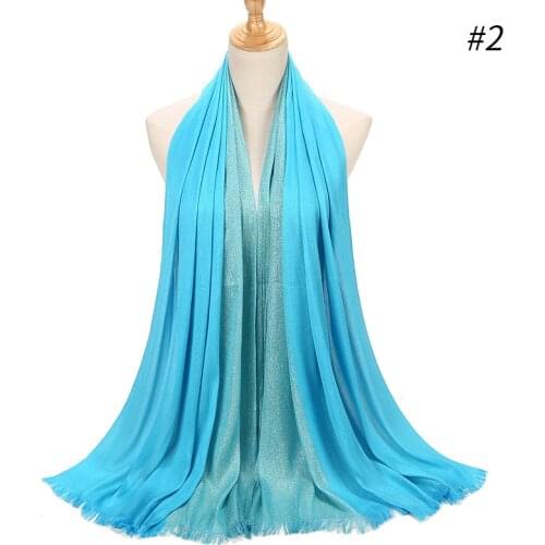 65*180CM hair fringed gold silk thread scarf wholesale womens headscarves muslim fashion turbans for women jersey hijab